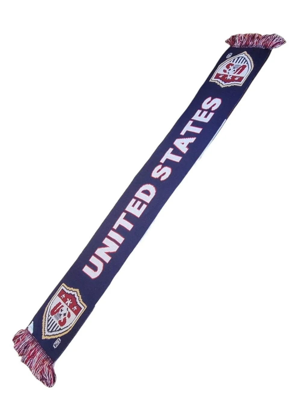 United States Soccer Supporter Scarf Double Sided Knit Fan Gear Red White Blue